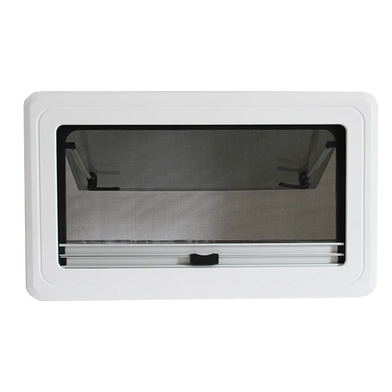 Light Weight 500x350mm ASA Plastic Frame Caravan Hinged Window With White ABS Inner Frame For Trailer Camper Van Mototorhome