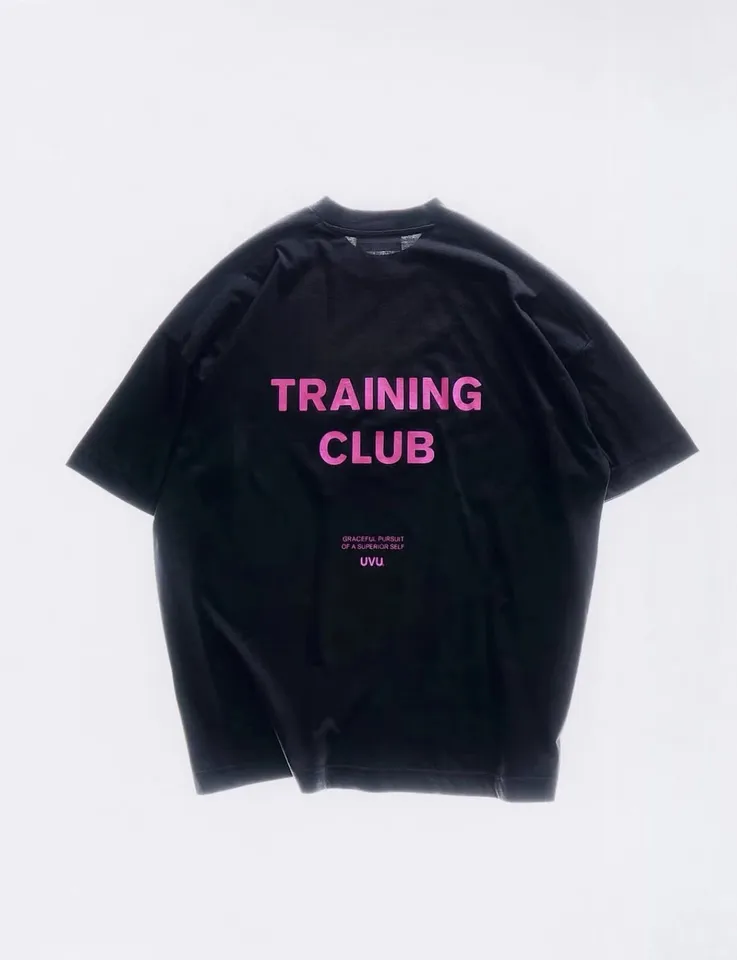 UVU Serrated TRAINING CLUB Sakura Thin Cotton Loose Casual T-Shirt