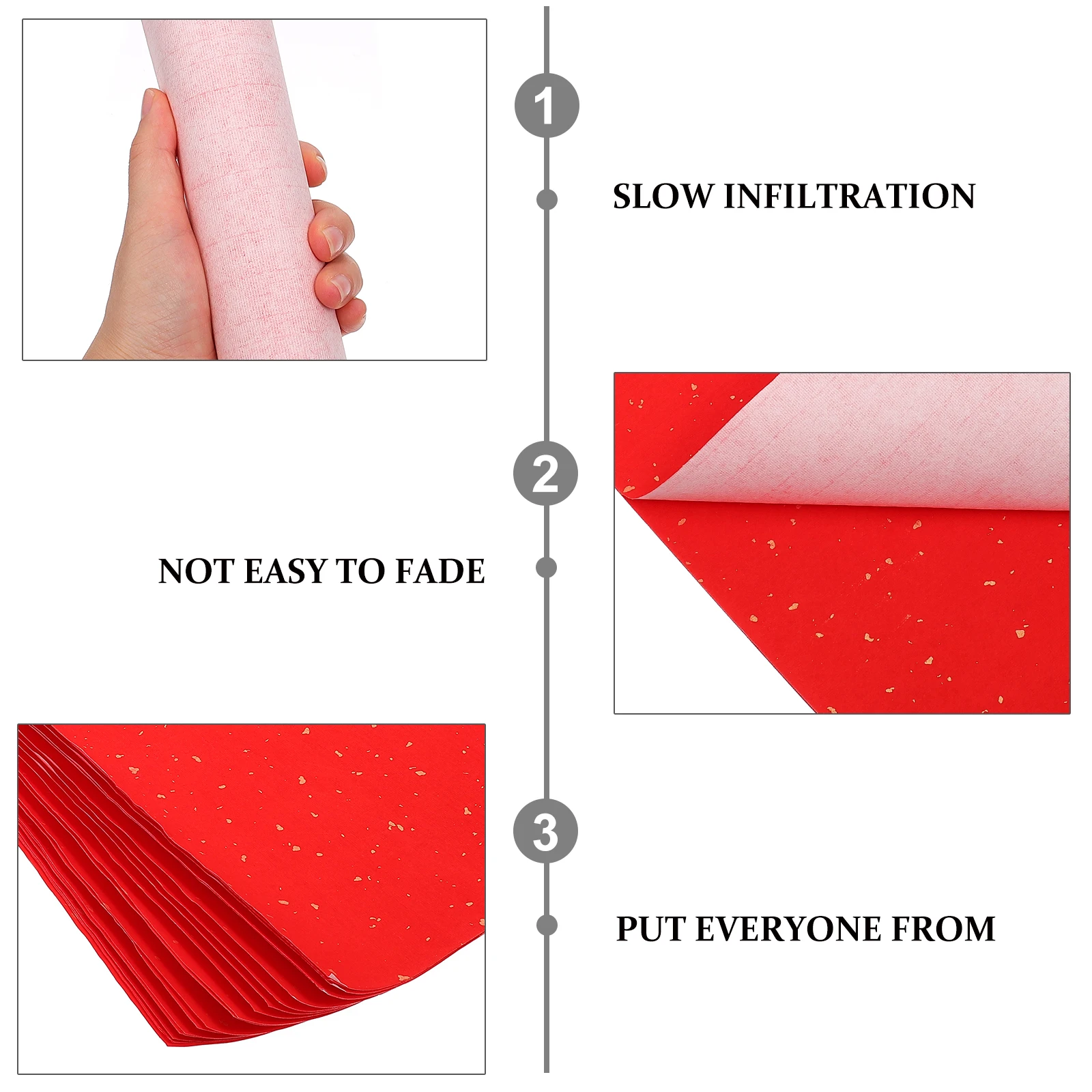 

40 Sheets Couplet Paper Blank Red Rice Square Chunlian Crafts Ink Inhibition Smooth Writing Bamboo Pulp Safe Secure Wedding