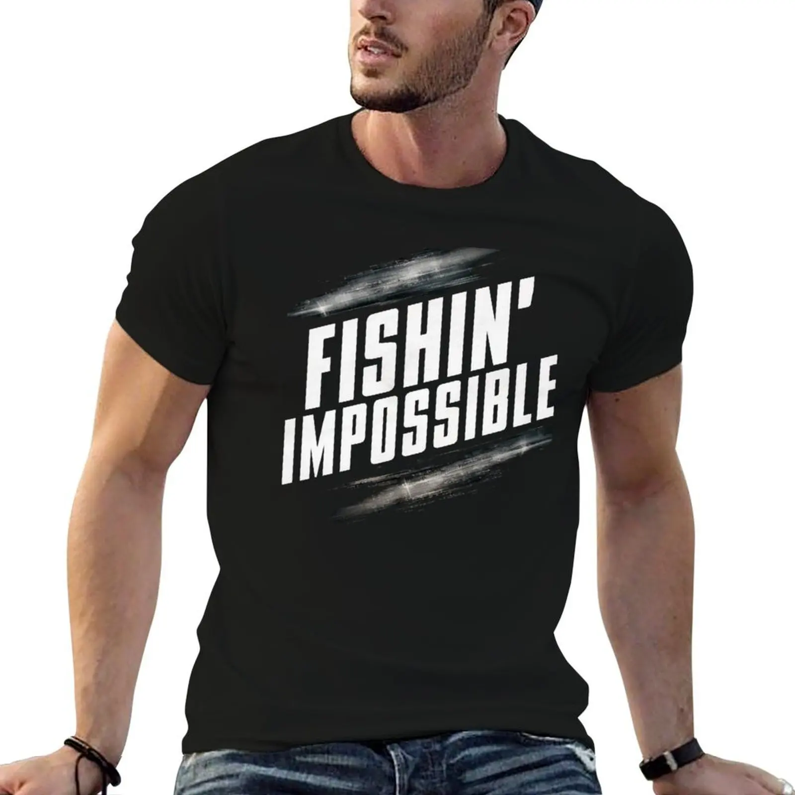 

Футболка Fishin Impossible, мужские футболки с рисунком, футболки с принтом для мужчин, мужская футболка, хлопковая футболка