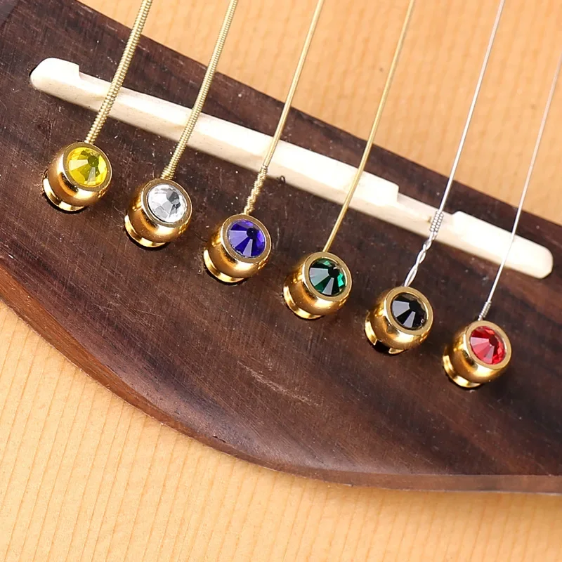 1 Pcs Guitar Strings Nail Acoustic Guitar Bridge Pins Wood Guitar Brass Strings Fixed Cone String Pins String Nails Accessories