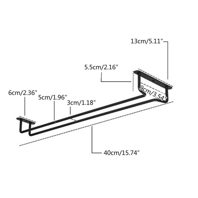 Black Wine Glass Rack Under Cabinet Wine Glass Holder Rack Hanging Holder for Cabinet Storage Decor