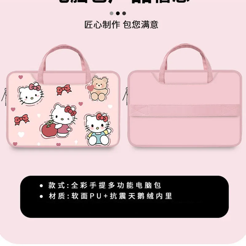 Hello Kitty Laptoptasche 11 Zoll 13 Zoll 14 Zoll 15 Zoll 16 Zoll Rosa Niedlicher Tablet-Organizer mit großer Kapazität Sanrio Cartoon Handtasche Laptoptasche