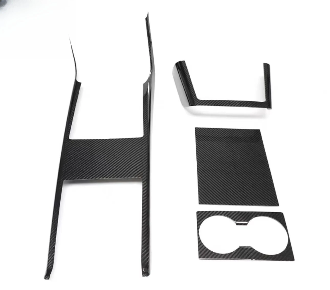 For Model X 2023 Car Accessories Dry Carbon Fiber Center Console Dash Cover Door Panels Interior Trims