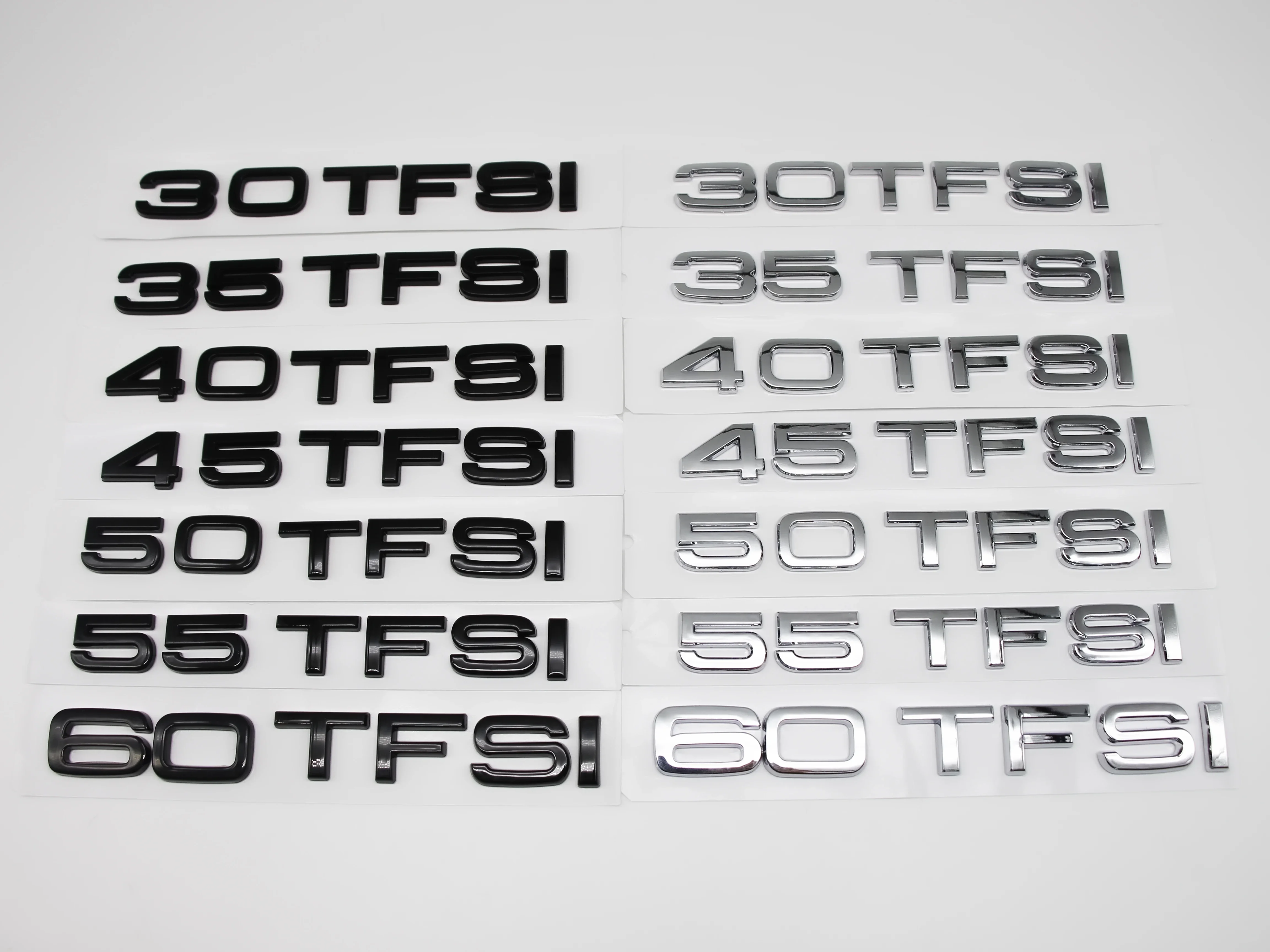 Глянцевые черные буквы 30TFSI 35TFSI 40TFSI 45TFSI 50TFSI 55TFSI 60TFSI цифры Эмблема Для Audi A1 A3 A4 A5 A6 A7 A8 Q2 Q3 Q5 Q7