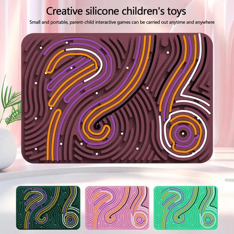 Sensory Activity Board Silent Double Sided Silicone Fidget Toy Silent Sensory Board Fidget Stress Toy For Travel Car Kids &