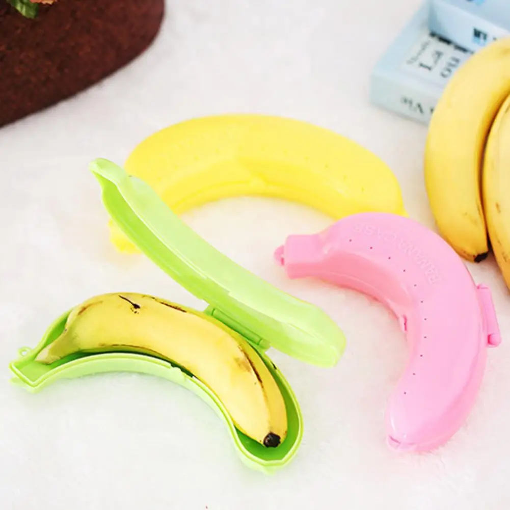 Kids Banana Keeper Trip Outdoor Travel Storage Box Cute Banana Case Protector Box Container Trip Outdoor Lunch Fruit Candy Box