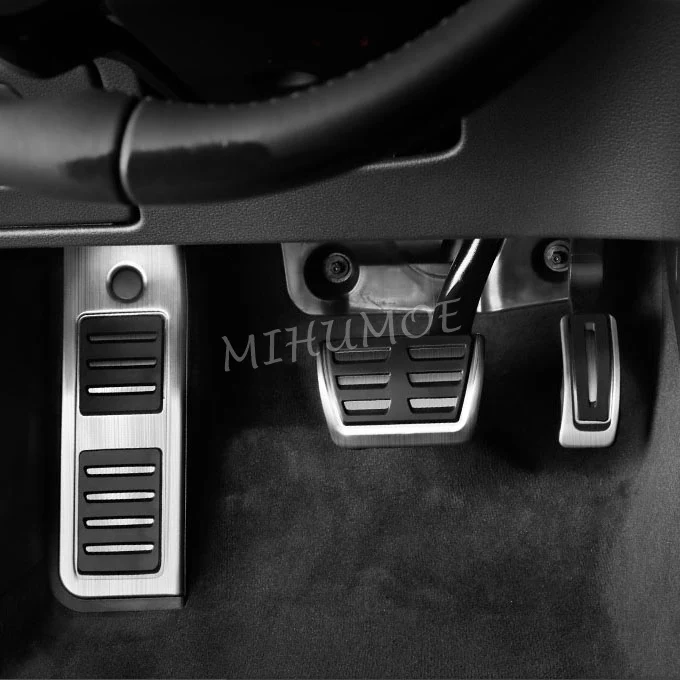 LHD Non-Slip Footrest Dead Brake Gas Pedal Pad Cover Set For 2019-2023 Audi A6 Avant allroad quattro A7 C8