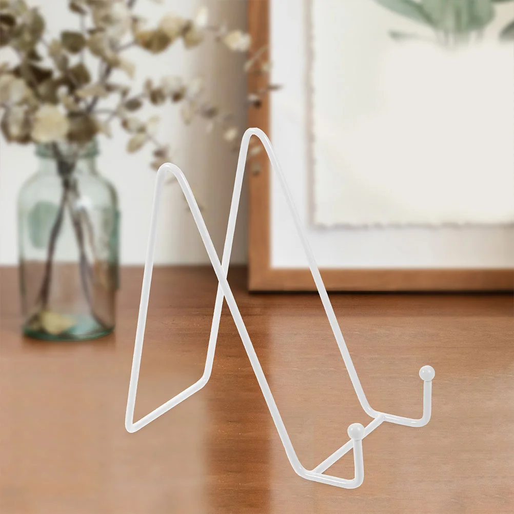 

2 Pcs Photo Frame Stand Kitchen Display Plate Holder Stands Picture Dining Room Iron Metal Office