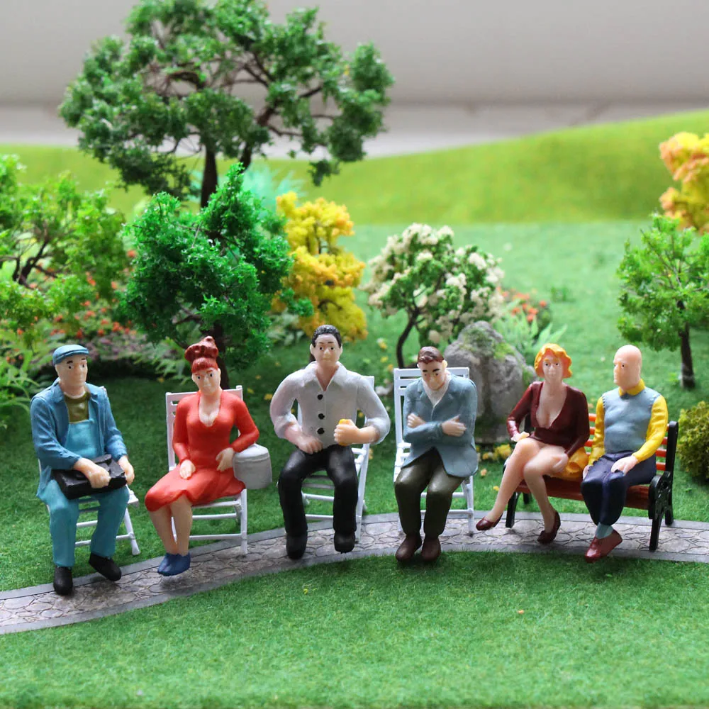 Evemodel P2509 Model Trains 12pcs G scale Figures 1:25 Seated People 12 Different Poses