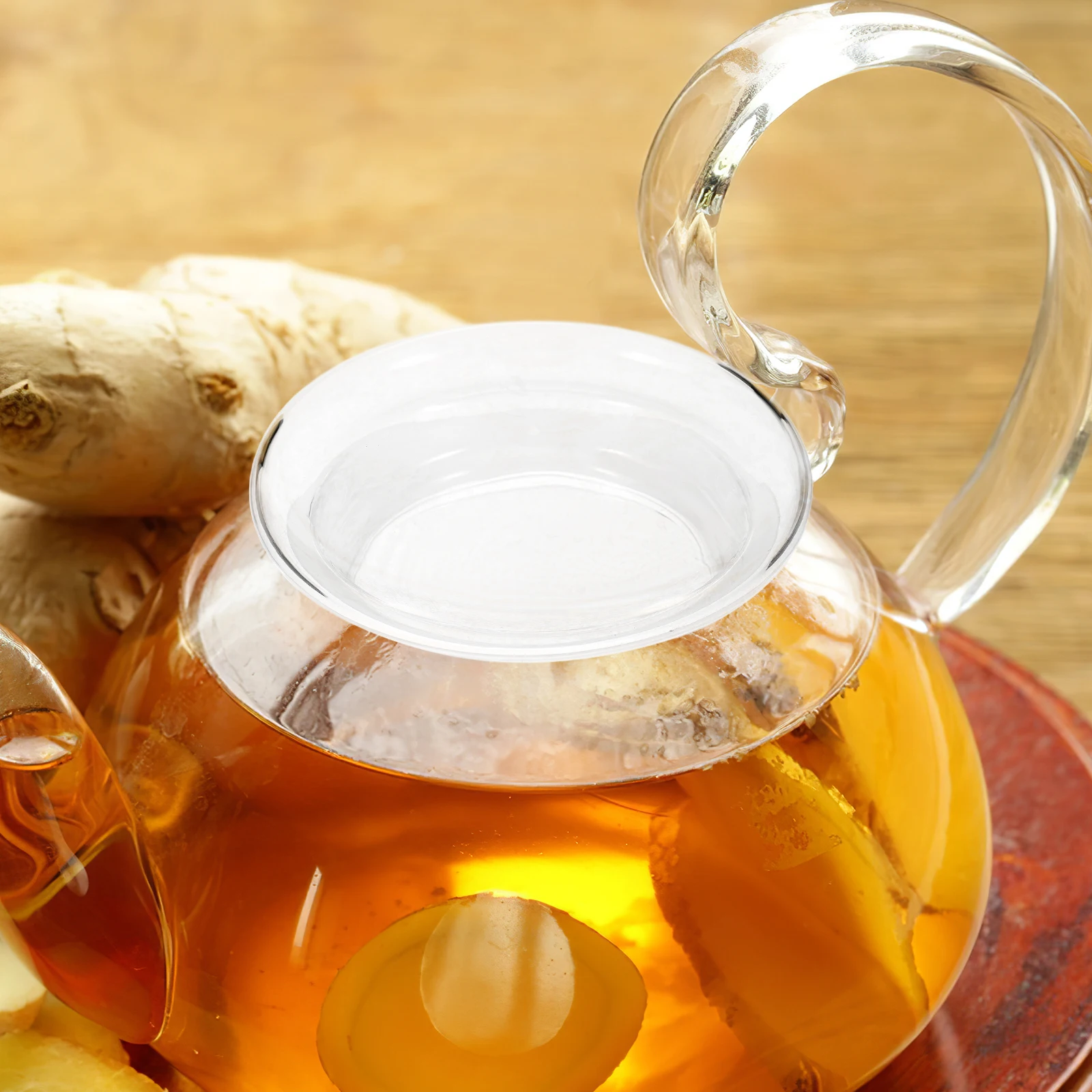 

Glass Tea Kettle Lid Transparent Replacement Cover for Teapot Prevent Spill Preserve Aroma Glass Lid for Tea Pot