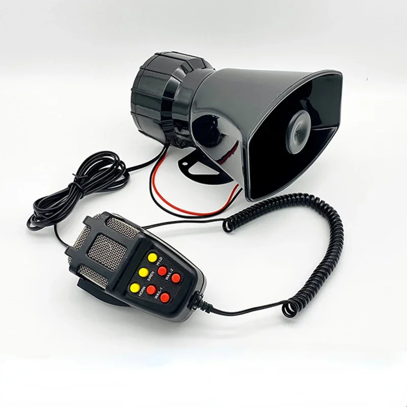 120DB 7 لهجة إنذار القرن 12 فولت/24 فولت سيارة دراجة نارية قارب شاحنة قوية سيارة شنت إنذار القرن الشرطة صفارة الإنذار مكبر الصوت القرن ميلودي
