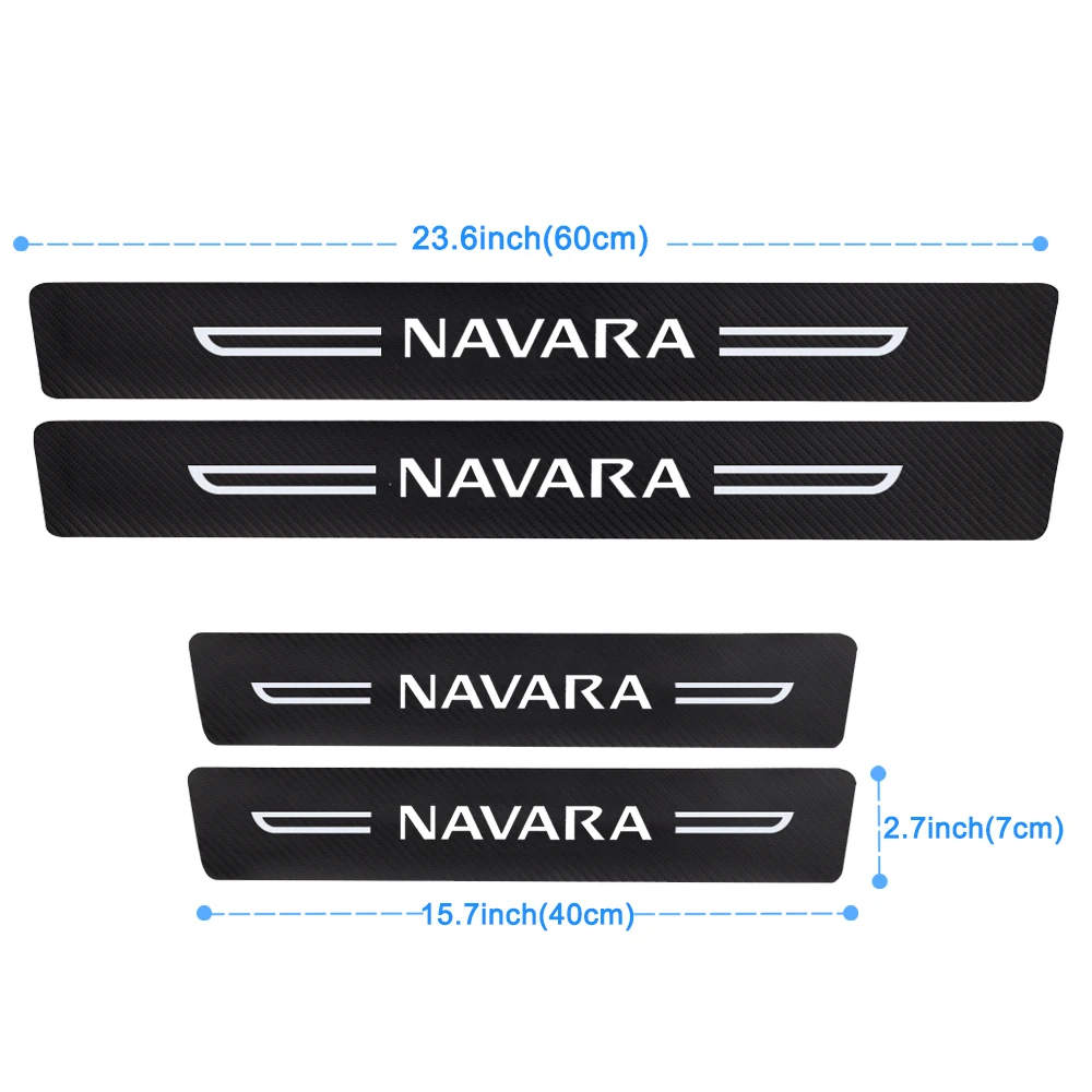 Car Door Threshold Stickers for Nissan Navara Sill Kick Plate Anti Scratch Strip Film Rear Trunk Bumper Waterproof Accessories