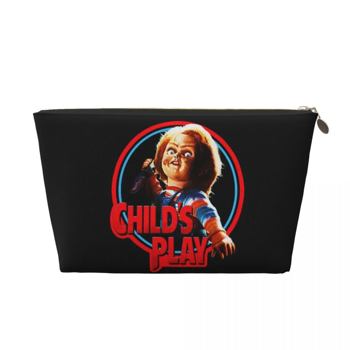 Custom Child's Play Chucky Toiletry Bag Women Horror Movie Cosmetic Makeup Organizer Ladies Beauty Storage Dopp Kit Box