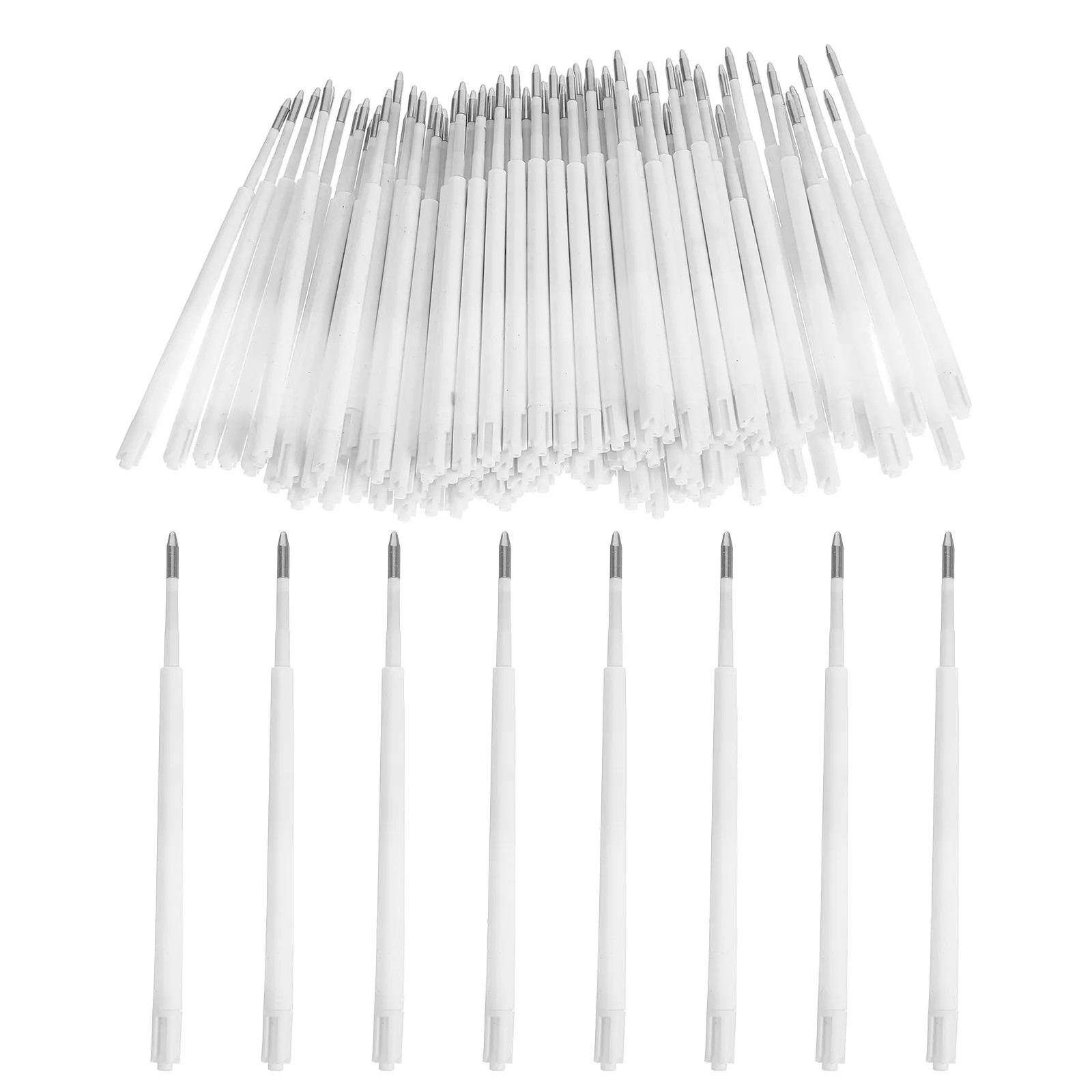 100Pcs Ink Pen Refills Black Ballpoint Universal Compatible Smooth Writing Large Capacity Click Refill for Office