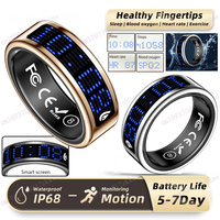 Call ID Reminder Tasbih Counter Smart Ring LED Dynamic Screen Heart Rate Blood Oxygen 5ATM Waterproof Multi Sports Modes Gifts