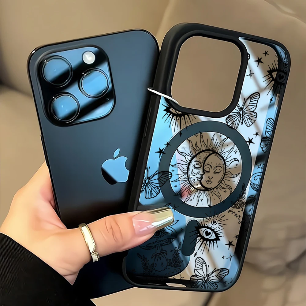Abstrakte Linienästhetik Transparente Hülle für iPhone 17 16 11 12 15 Pro Max 13 14 Plus Hüllen für Magsafe Kabelloses Laden Drop Fundas – Detail 9