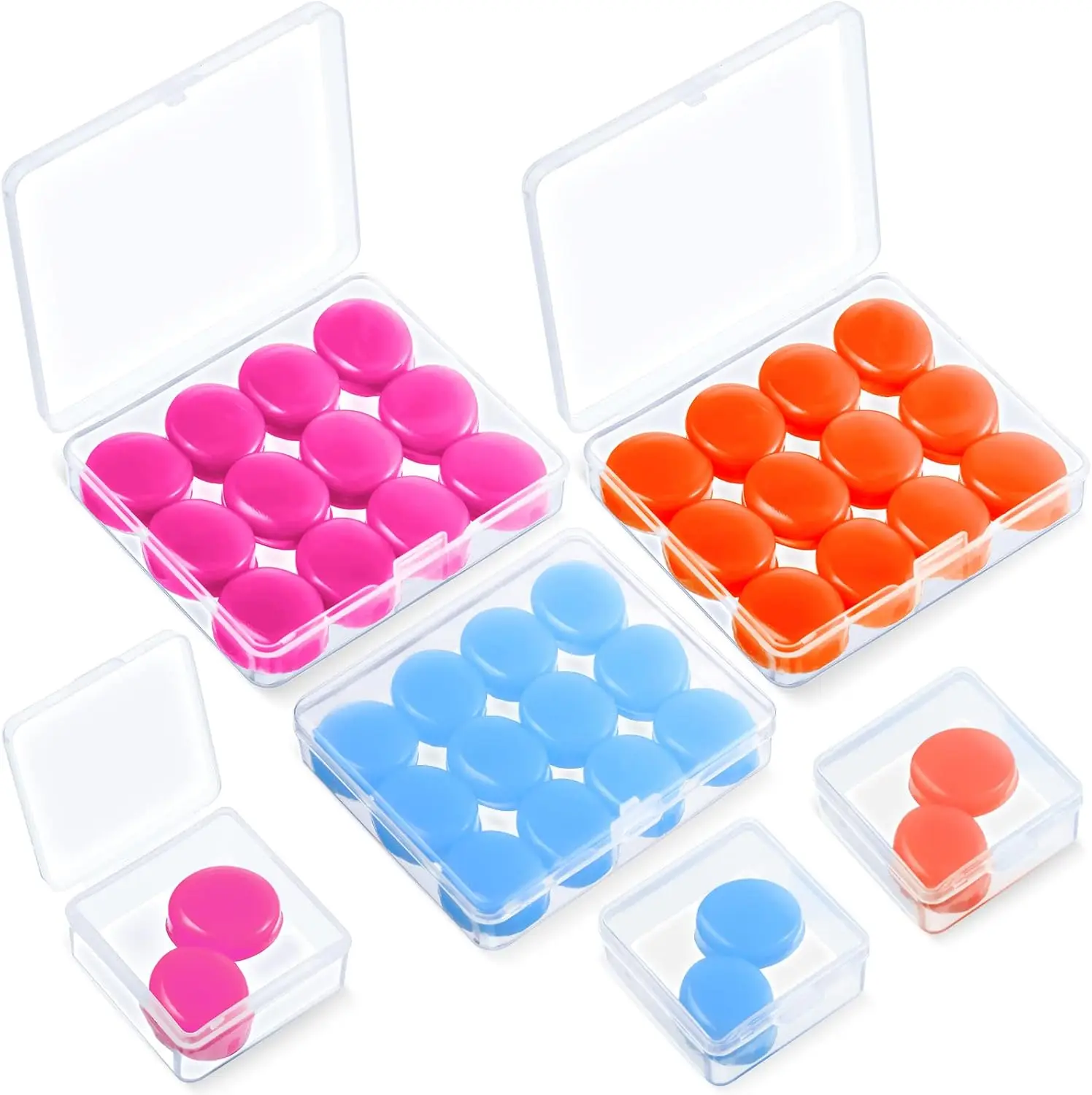 

21 Pairs Reusable Silicone Ear Plugs for Sleeping, Noise Cancelling with Case, 32dB NRR