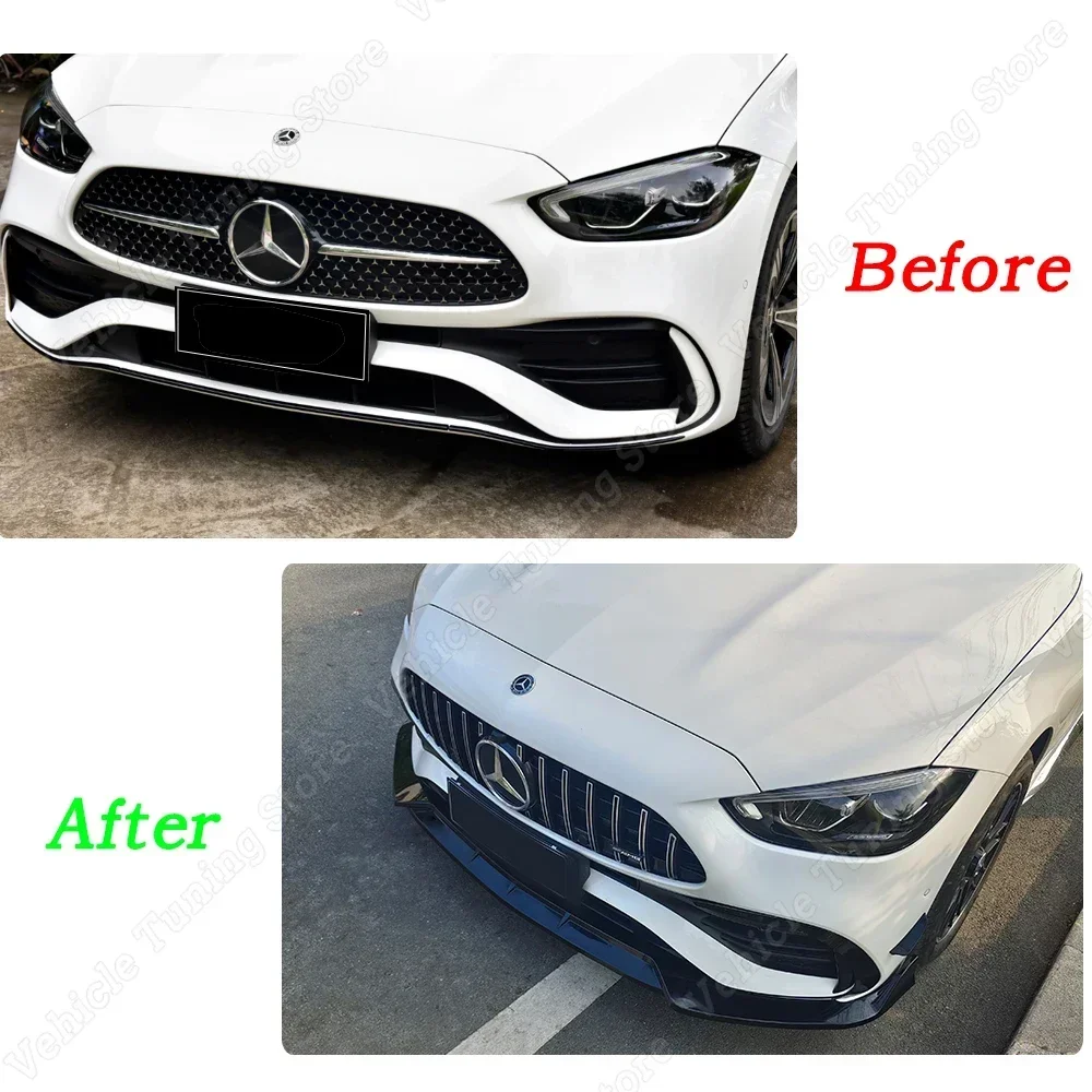 For Mercedes Benz C Class W206 C300 C400 C43 AMG S206 C180 C200 C220 C300 2022 Car Front Bumper Splitter Lip Spoiler Accessories