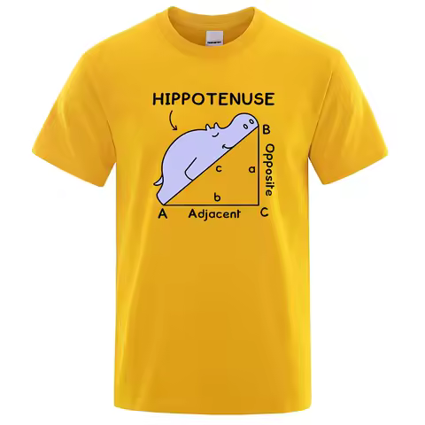 Hippotenuse Opposite Adjacent Funny Printed Men Women T Shirts Trigonometric Functions Cotton Short Sleeve Streetwear T-shirt