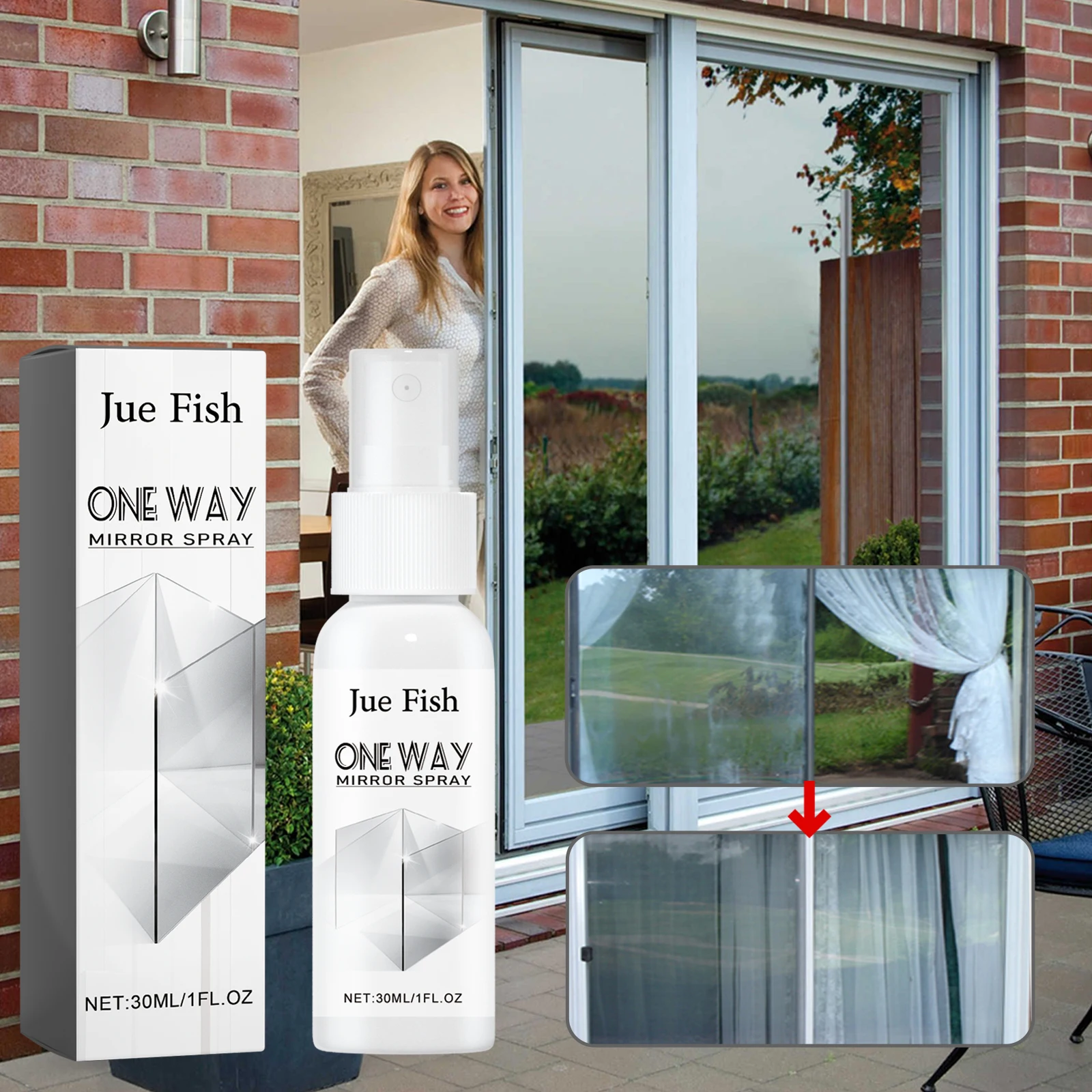Einweg-Spiegelspray, Sichtschutz, Fensterfolie, Auto, Zuhause, Badezimmer, Glas, Anti-Spion, reflektierende Beschichtung, sofortige Sichtschutz-Sicherheitslösung
