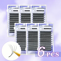 LAKANAKU 5D W Shaped Eyelashes Extension Volume Fans 6 Trays Cilios W Shape Lash Natural Soft Make-up Fans