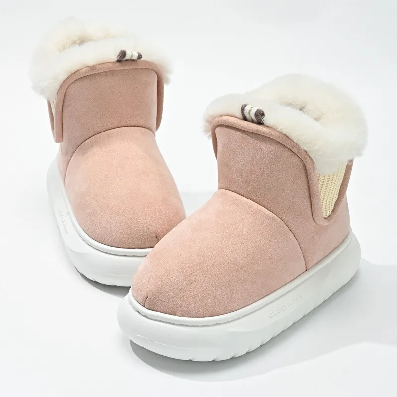 2023 Winter Womens Snow Boot Mens Shoes Waterproof Suede Plush Thick Soles Plush Cotton Shoes Wrap Heels Thick Insulation Shoes