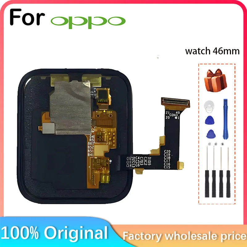 For oppo watch 46mm accessory LCD touch screen digitizer sensor glass panel display cover For OPPO 46mm LCD