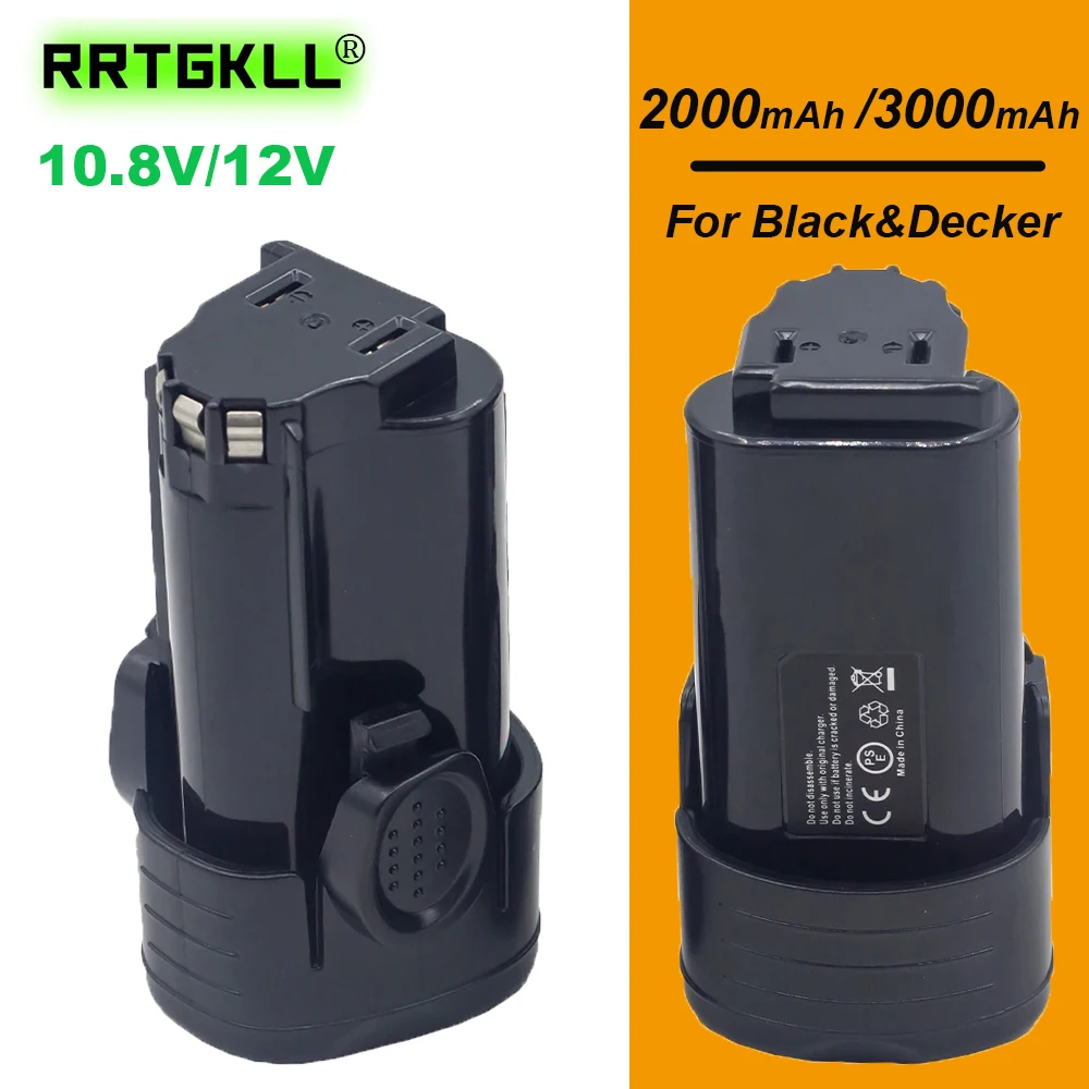 Battery for Black & Decker 10.8/12V 3000mAh Power Tool Batterij Ion, BL1110, BL1310, BL1510, LB12, LBX12, LBXR12, BDCDMT112