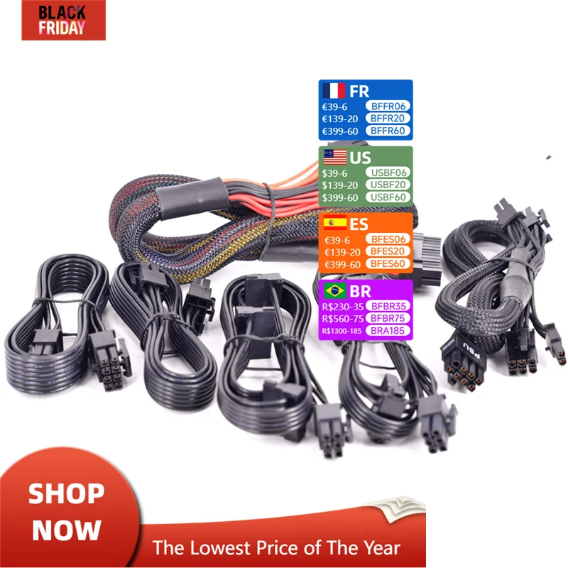 ل EVGA SuperNOVA 850 واط 750 واط 650 واط 550 واط 450 واط B3 امدادات الطاقة 24Pin 6 + 2pin PCIe GPU 8Pin CPU 4 + 4pin SATA IDE PSU كابل