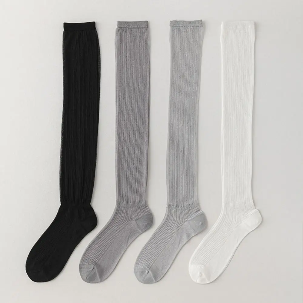 

Elastic Lolita JK Calf Mesh Socks Ultra-thin Solid Color Mid-tube Stocking Japanese Style Breathable Calf Long Socks Ballet