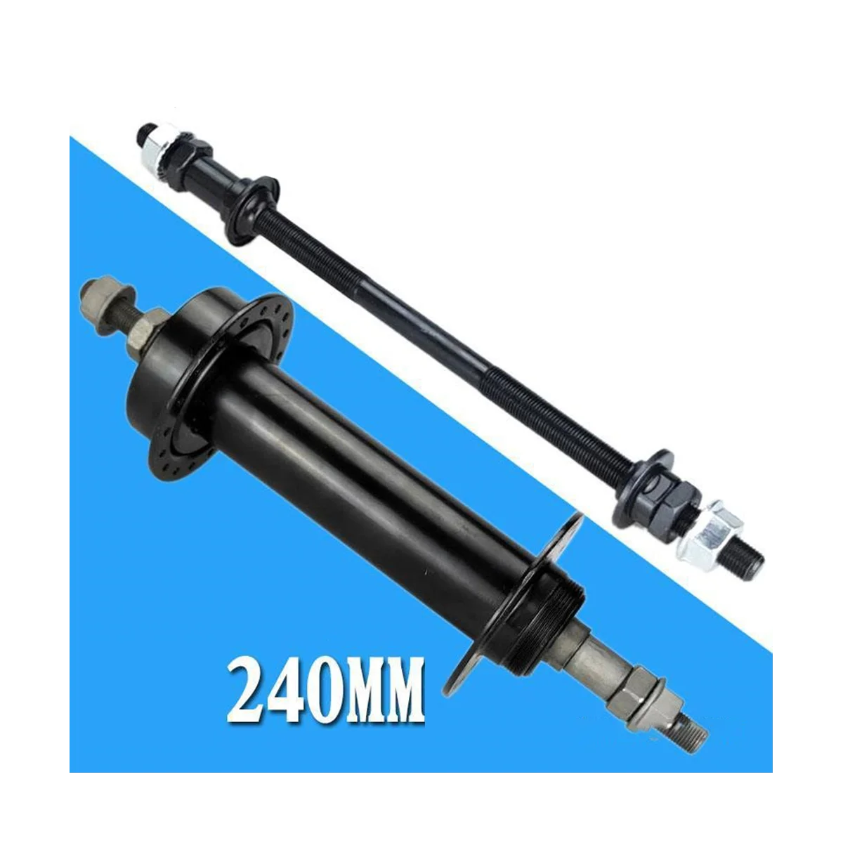 Lengthened 240mm Mountain Bike Snow Bike Fat Bicycle Hubs Rear Axle Refitted Solid Axle Rear Axle Bicycle Accessories