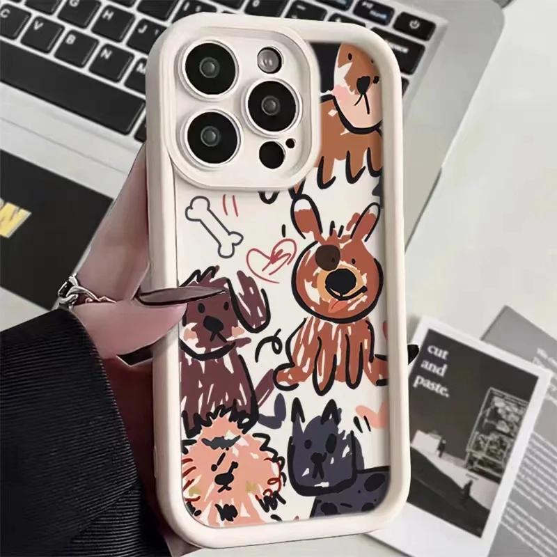 Funny Graffiti Cat Dog Pattern Case For Xiaomi Poco F6 F5 X6 X5 X3 M6 Pro Mi 11 Lite 5G 14 13T 13 12T 12 Candy Soft Bumper Cover