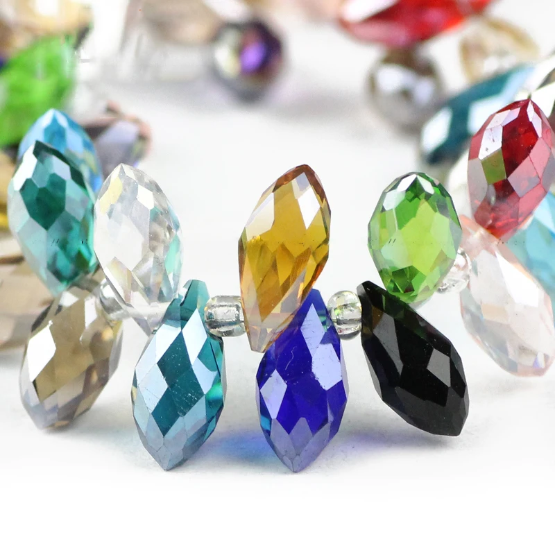 6*12mm 50pcs Briolette Pendant Waterdrop Austrian crystal beads Teardrop glass beads for jewelry making bracelet DIY Accessories