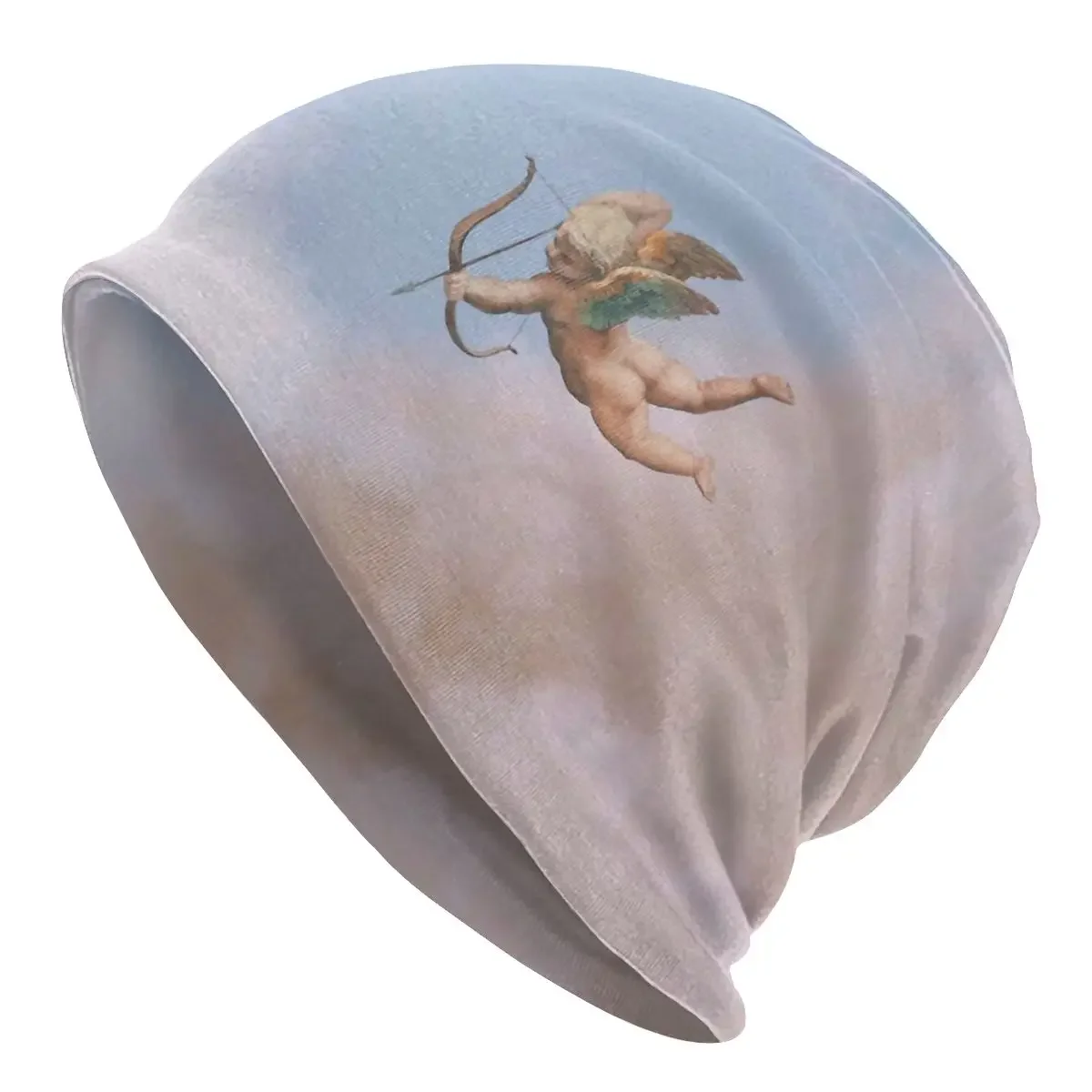 Cool Cherub In Sky With Bow And Arrow Renaissance Angel Angel Washed Warm Bonnet Outdoor Casual Beanies Protection Men Women Hat