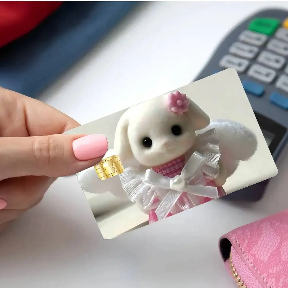 ملصقات بطاقات لطيفة من S-sylvanian F-families لبطاقة الائتمان الخصم أو حفظ الغلاف على إيقاف رقيقة جدًا بدون تتلاشى غطاء جلدي