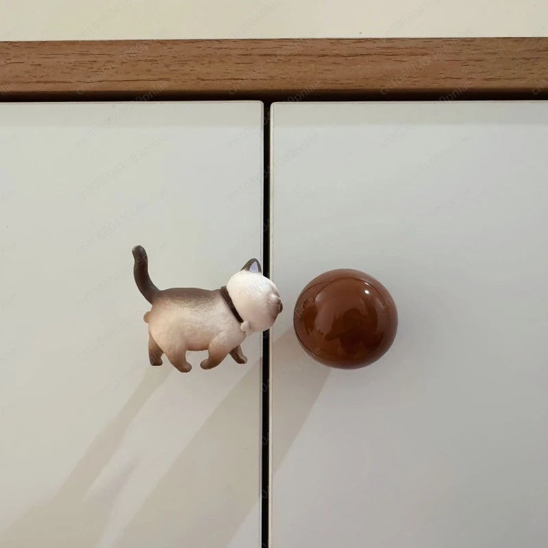 Cute Cat Design Cabinet Drawer Handles Easy - Install Knobs for Kitchen Cupboard Home Furniture Hardware Pulls