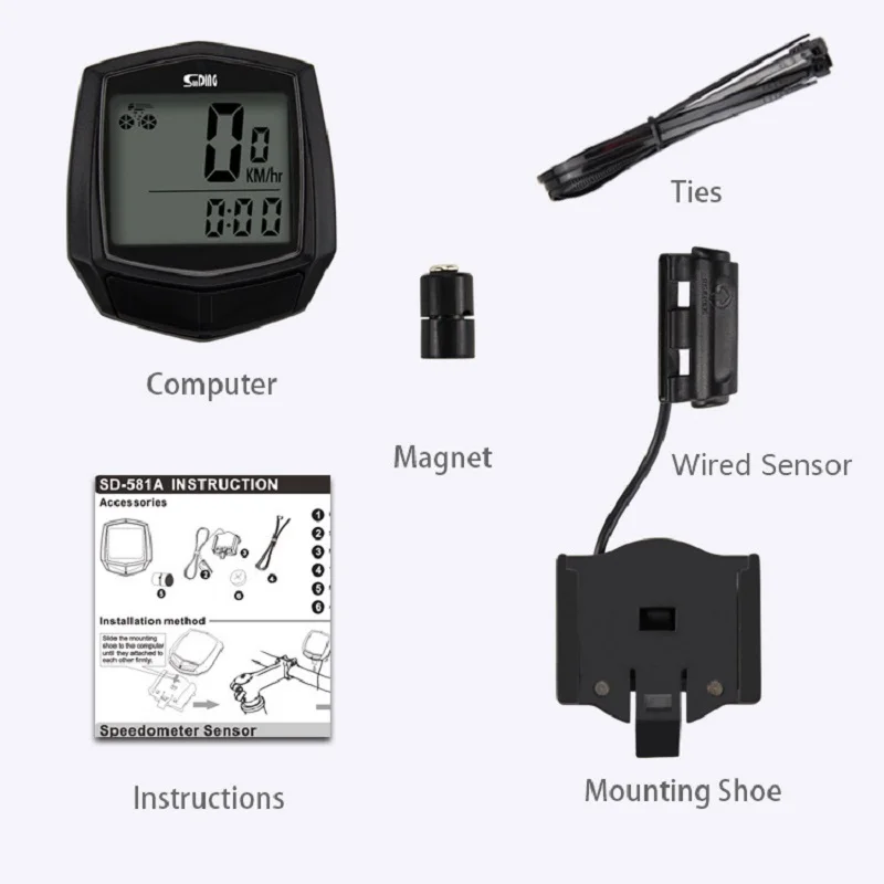 Водонепроницаемый проводной цифровой спидометр для езды на велосипеде, одометр, счетчик скоростей для езды на велосипеде, настольный велосипедный