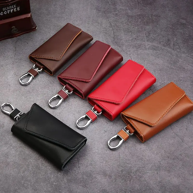 

Unisex Portable PU Leather Key Case Card Bag Organizer Fashion Simple Solid Large Capacity Car Keys Wallet Chain Housekeeper