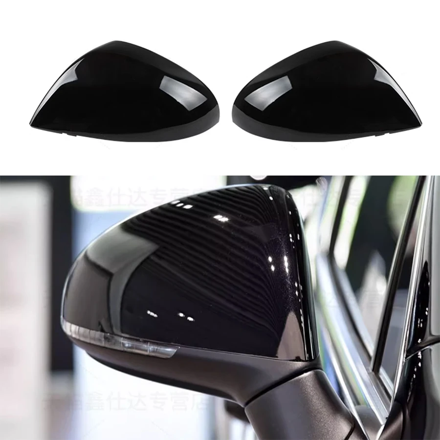 

Left Right Side Black Painted Mirror Housing Cover Cap 7P6857537 7P6857538 For VW Touareg 2011-2018