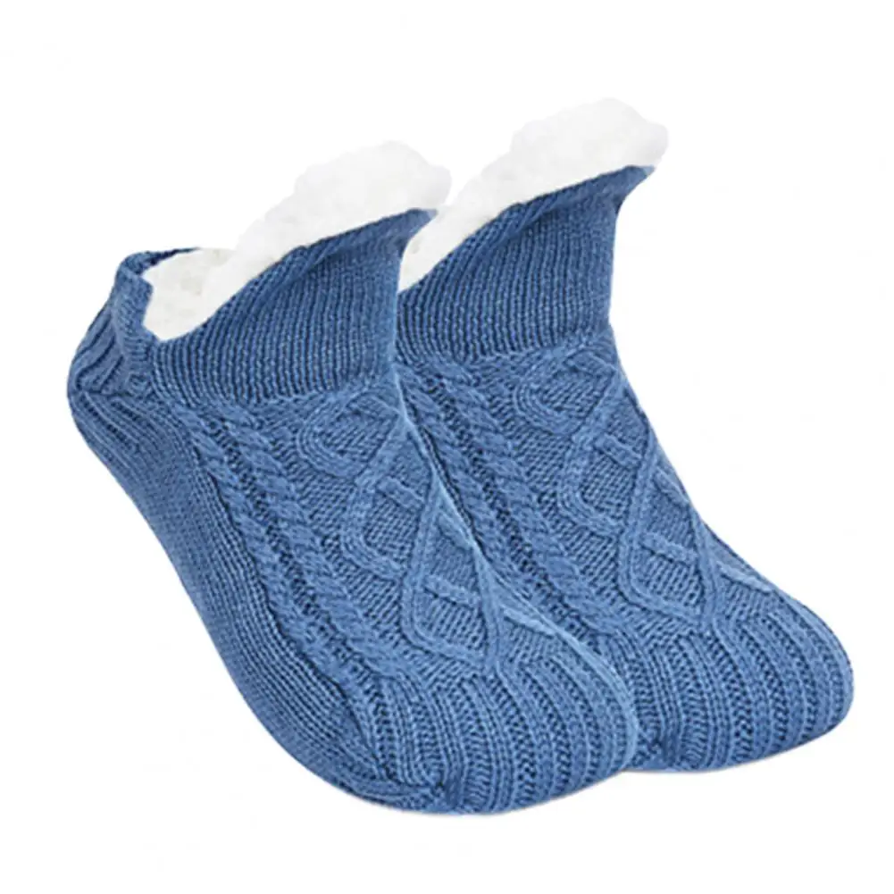 Anti-skid Fuzzy Socks Cozy Fleece-lined Anti-slip Slipper Socks for Winter Comfort Warmth Moisture-wicking Indoor Floor for Men