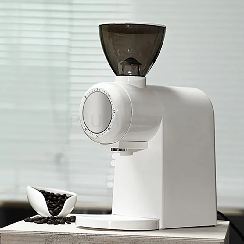 220V Electric Coffee Grinder Home 100g Small Hand Drip Coffee Bean Flat Grinding Machine 30 Gears Fine Grinding Anti Fly Powder