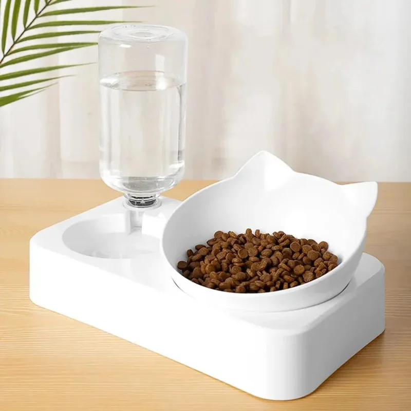 Pet Bowl 15 Degrees Tilt to Protect Cervical Vertebrae Dog Food Bowl Automatic Drinking Feeder Pet Feeding Supplies