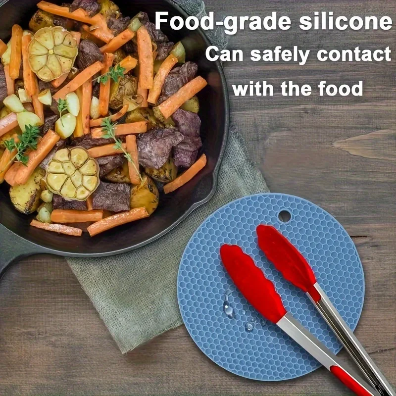 1/4pcs Durable Honeycomb Silicone Placemats - Non-Slip Grip, Stain-Resistant, Heatproof Table Mats for Stylish Kitchen & Dining