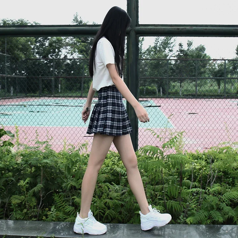 Harajuku Preppy Style Plaid Skirts Japanese School Uniforms Ladies Mini Cute Jupe Kawaii Saia Faldas Women Pleat