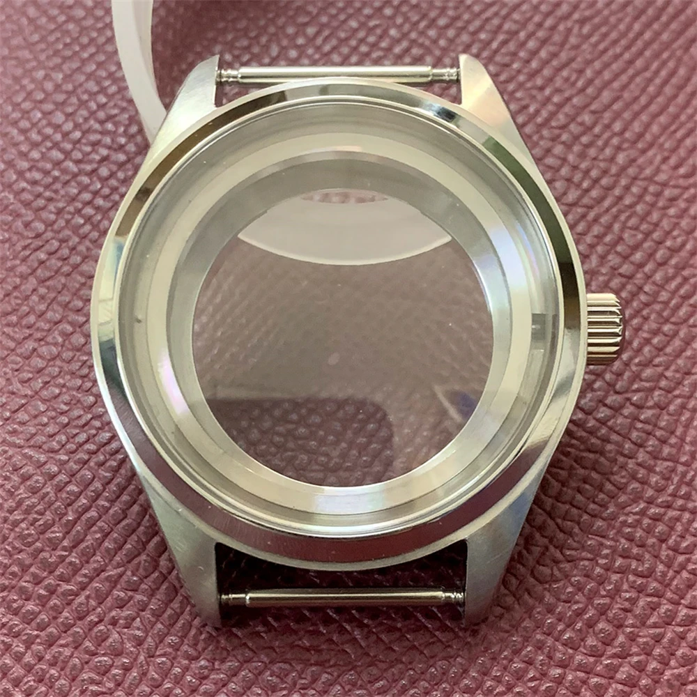 Cassa NH35 40mm Cassa per orologio in vetro zaffiro in acciaio inossidabile 316L per parti di movimento dell'orologio NH35 NH36 per accessori quadrante da 33,5 mm