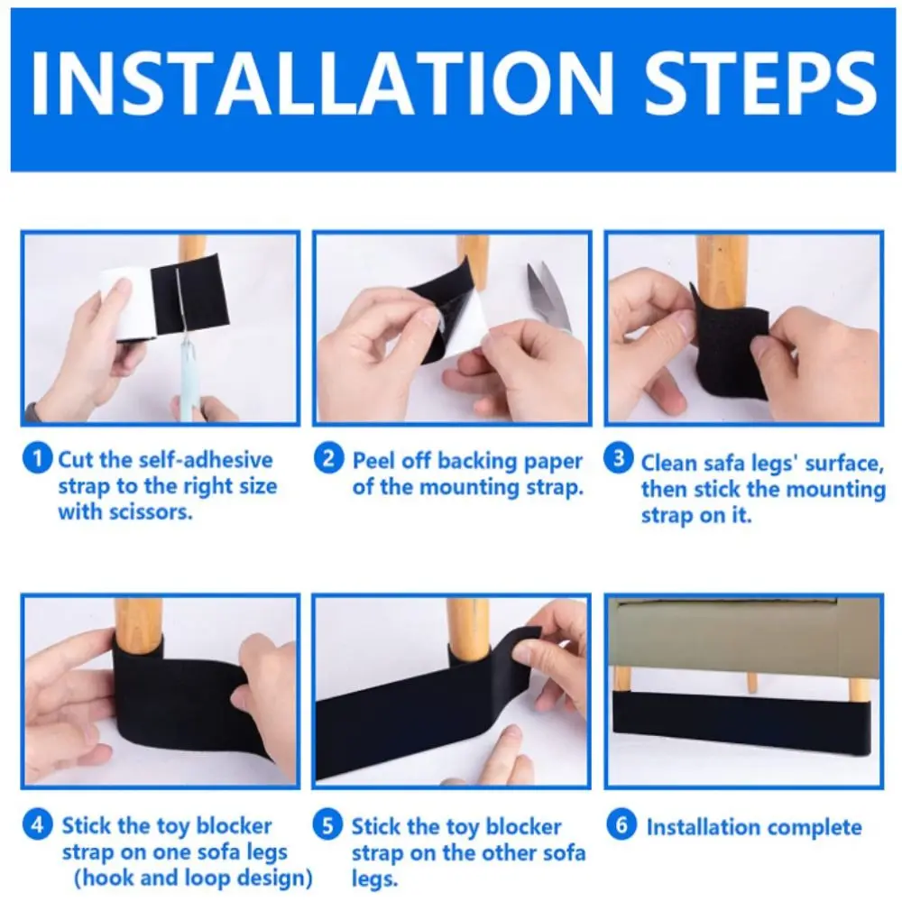 Durable 3/6/10M Sofa Blocker Dustproof Adjustable Under Couch Blocker Adhesive Strap Nylon Gap Bumper Stopper image 5