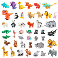 Animal spelling Big Building Blocks Accessories  Panda Elephant Compatible with Duploed Cartoon Educational Toys Children Gift