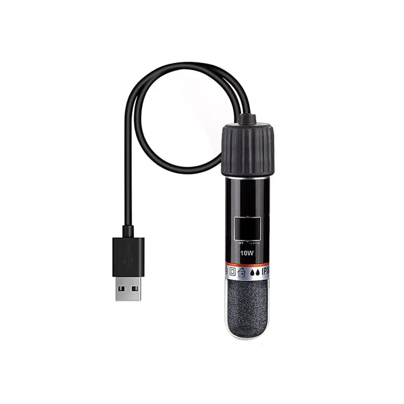 Mini haste de aquecimento de aquário USB para tanque de peixes pequeno 26 ° C Aquecedor de aquário de temperatura constante aquecedor de termostato submersível 10W