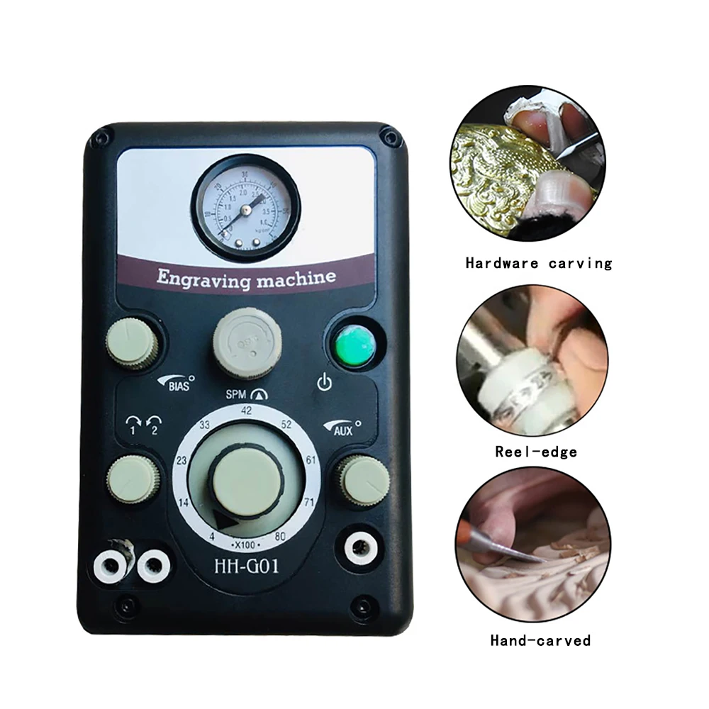 400-800RPM Double-Headed นิวเมติกเครื่องแกะสลักลูกปัด Reeling เครื่องนิวเมติก Micro-Mount แกะสลัก 220V 50HZ/110V 60HZ